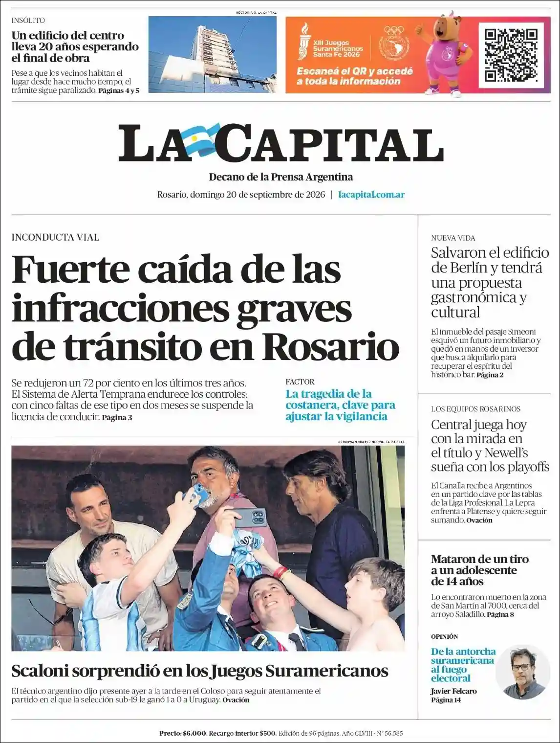 Estudios Max | FM GÉNESIS TRES ISLETAS - Tapa del diario La Capital Rosario