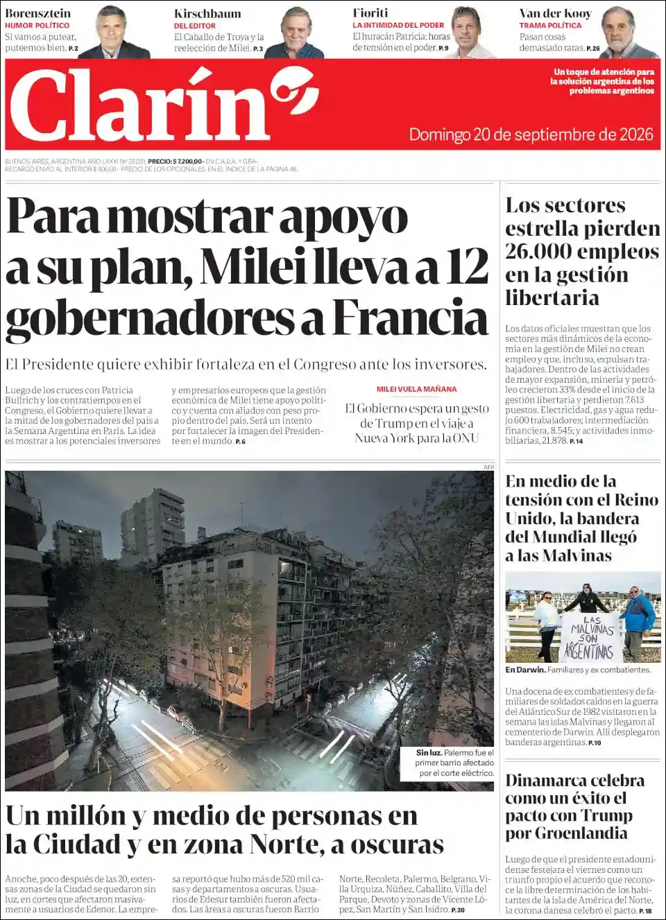 Estudios Max | FM GÉNESIS TRES ISLETAS - Tapa del diario Clarin